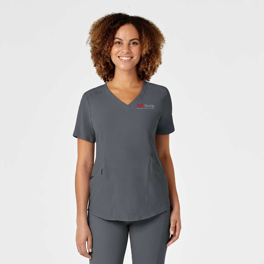 UMSL RENEW Women's V-Neck Scrub Top With Logo