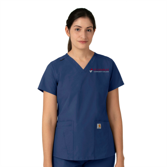 SCC  Force Essentials Women's V-Neck Scrub Top With Logo