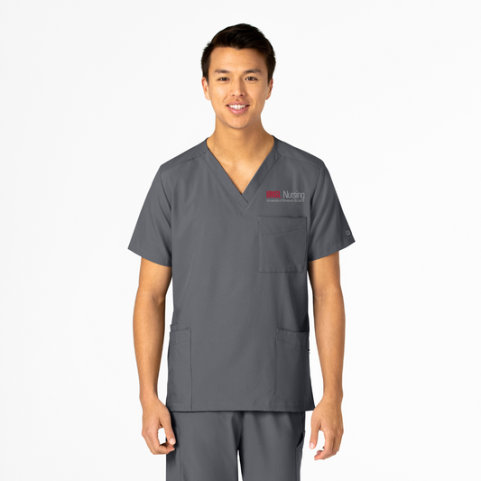 UMSL W123 Unisex 4 Pocket Utility Scrub Top With Logo