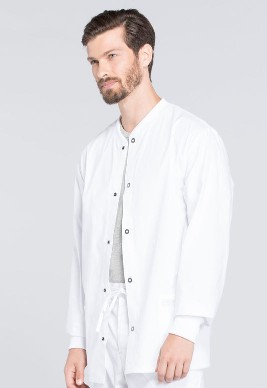 NurseED Men's Snap Front Jacket in White