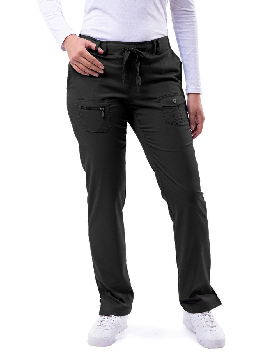 Black Adar Women's Slim Fit 6 Pocket Pant My Favorite Scrubs 