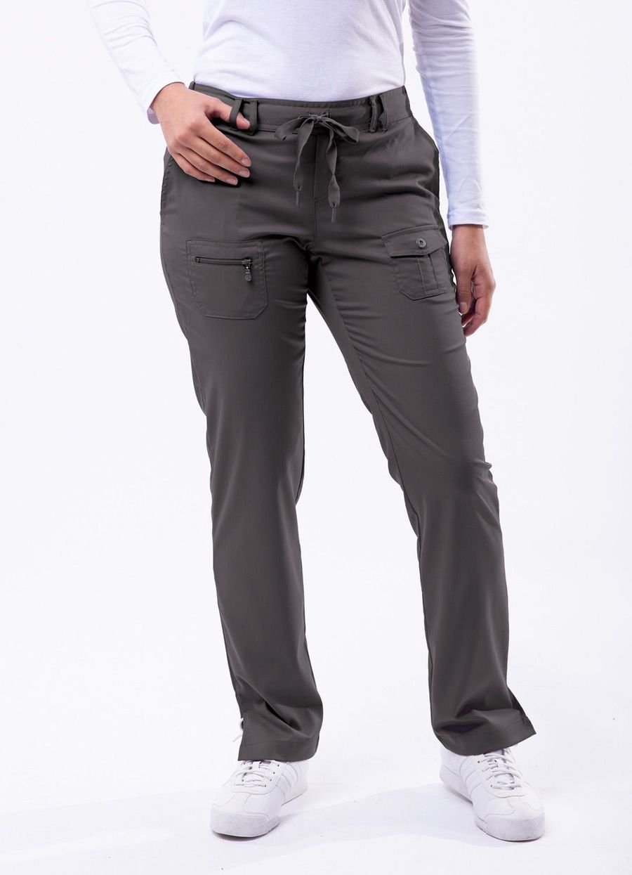 Pewter Adar Women's Slim Fit 6 Pocket Pant(Petite)My Favorite scrub 